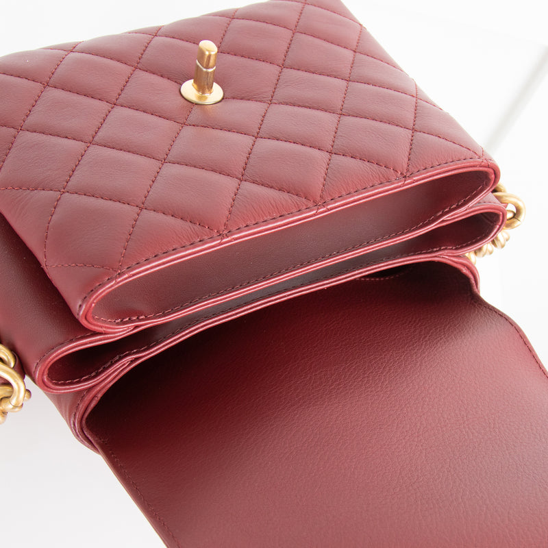 Mini flap bag Lambskin burgundy  Fashion  CHANEL