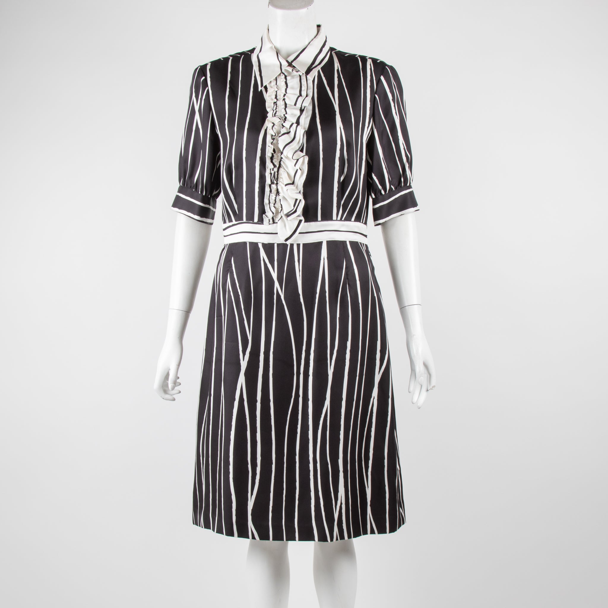 Tory Burch Black and Cream Striped Dress – Phoenix Style