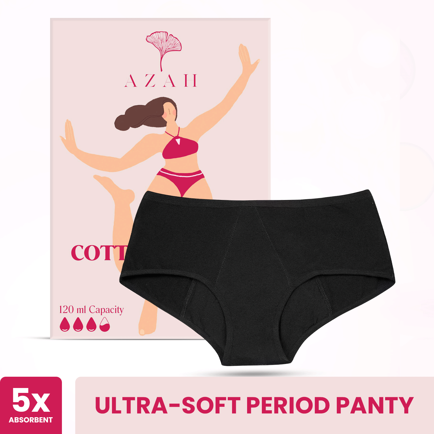 Azah Period Panty for Women - Cotton Reusable Period Underwear
