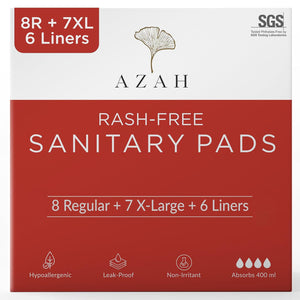 Azah Combo Pack of Ultra Soft Organic Sanitary Pads (40R) and Ultra-Soft  Organic Panty Liners (40): Buy combo pack of 2.0 boxes at best price in  India