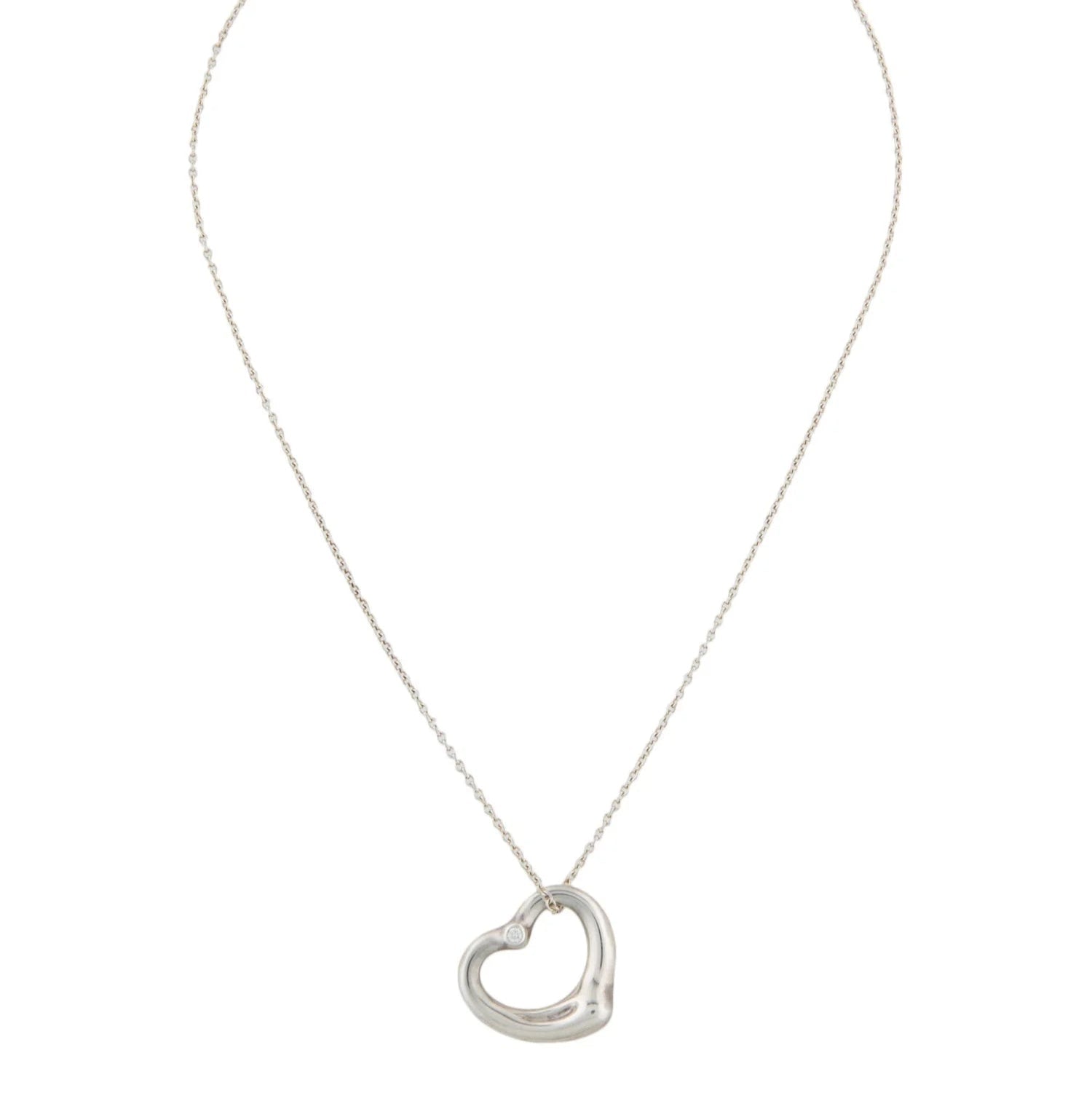 Tiffany & Co. Diamond Open Heart Necklace