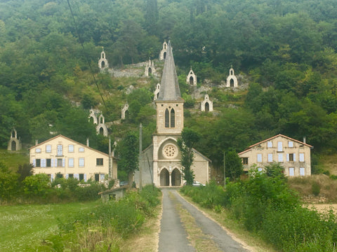 Raynaude church Le Mas-d'Azil Cycle Pyrenees France