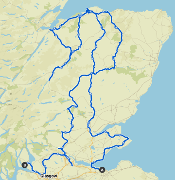 Scotland pre cycle drive map