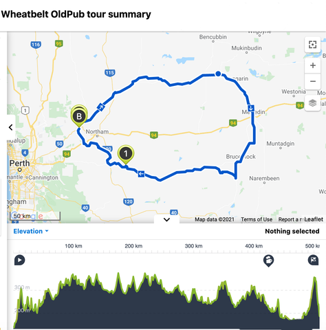 ConnalTours Wheatbelt Pub Crawl Cycle T1 Map