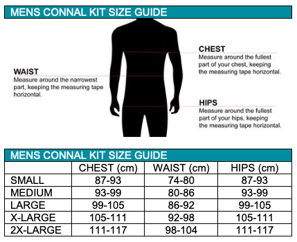 Mens Size Guide Cycling Jersey Cycling Knicks Connal Kit