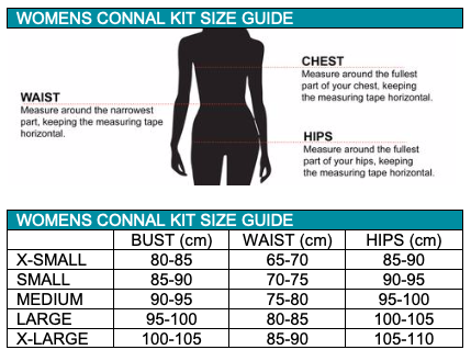 WomensSize Guide Cycling Jersey Cycling Knicks Connal Kit