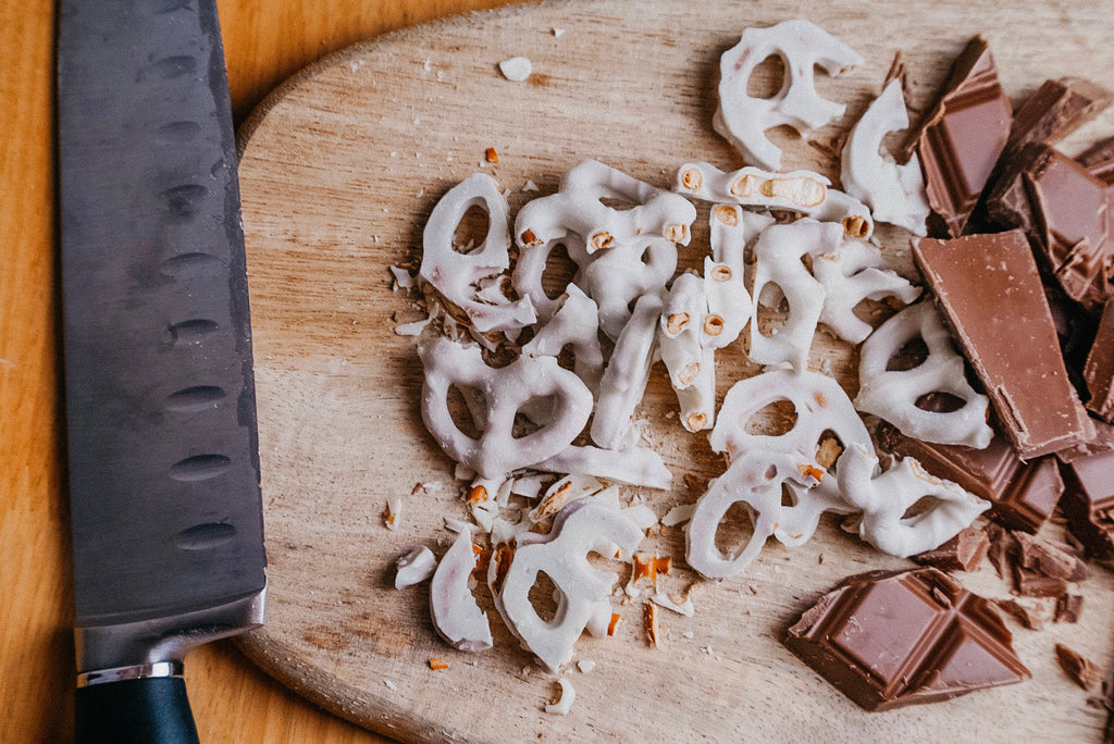 Chopped Chocolate and Pretzels for CBD Cookies Recipe