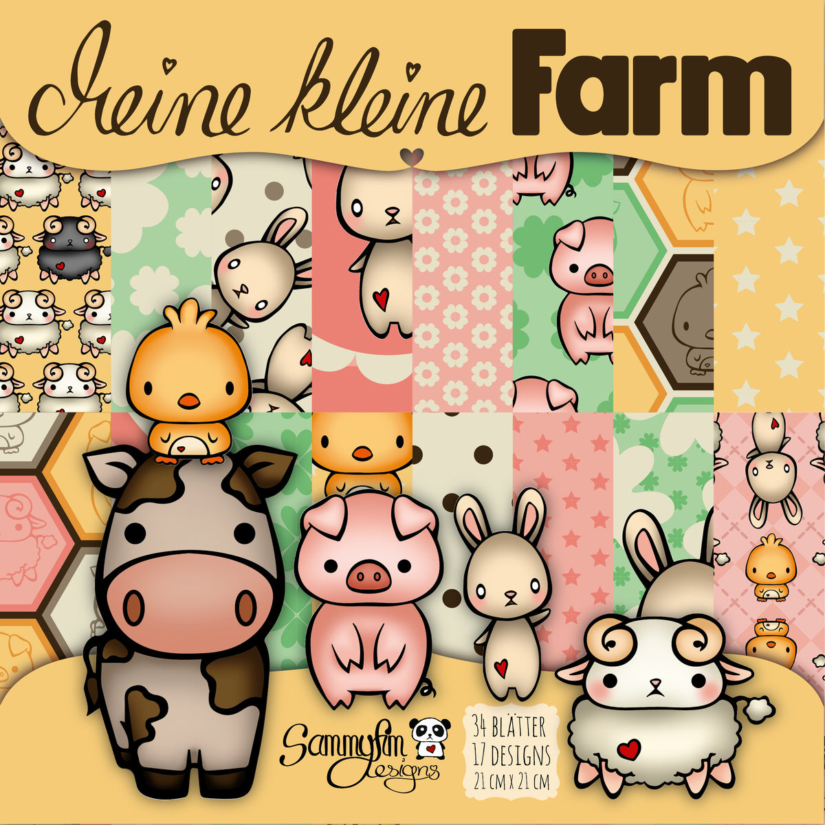 Designpapier 21 cm x 21 cm ♥ Meine kleine Farm ...