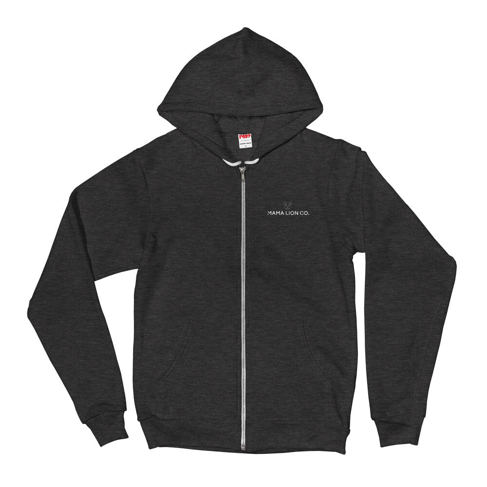 embroidered zip up hoodie