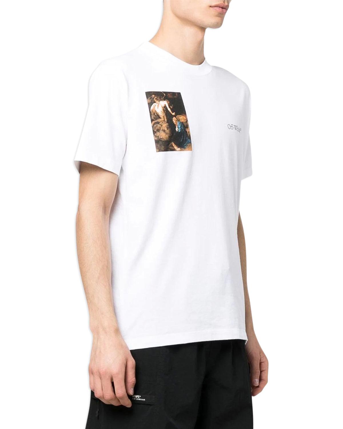 OFF-WHITE MENS CARAVAGGIO LUTE T-SHIRT WHITE – Designer Outlet Sales