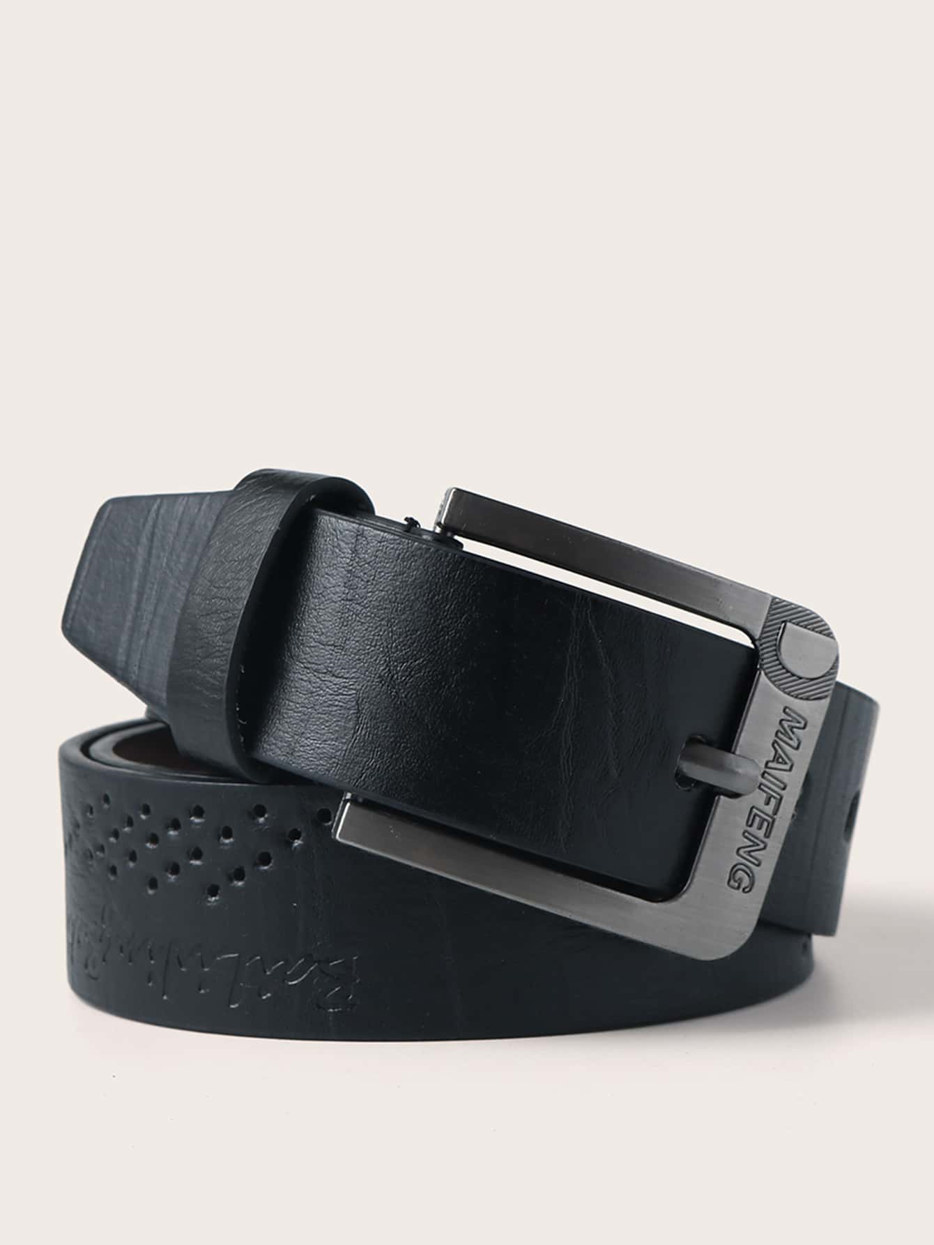 mens black belt with black buckle