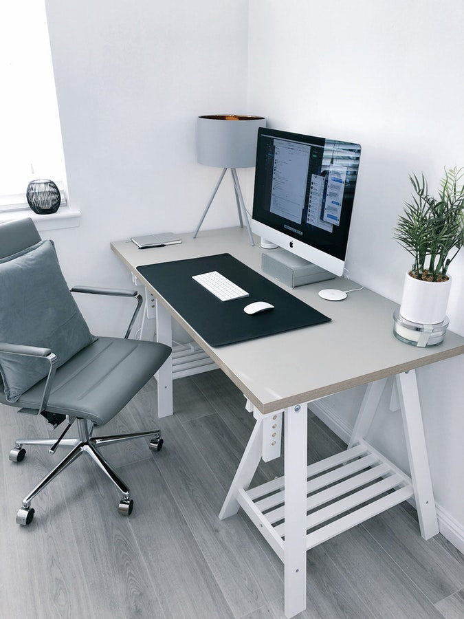 Leather Desk Pad White