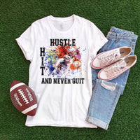 Hustle Hit and Never quit Color splash football player Sublimation Transfer