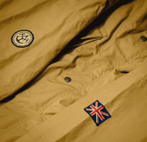 Close up image of shoulder badges on Shimi Smock