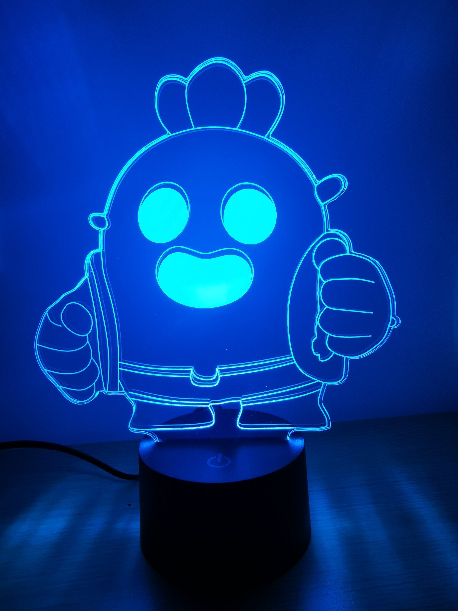 Brawl Stars Spike 3d Lampe 7 Couleur Lampe Chambre Bureau Decor Enfant Profitez De La Vie - logo brawl star en couleur noir et blanc