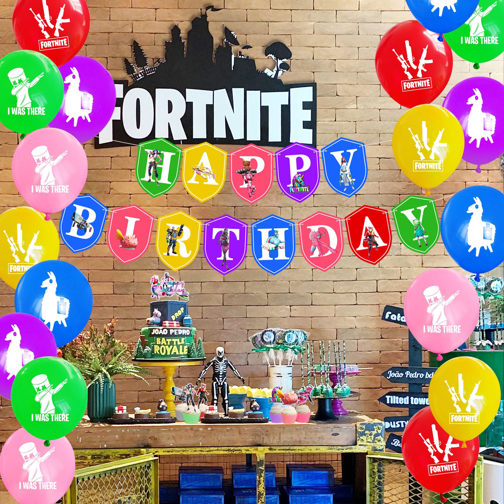 Fortnite Anniversaire Decoration Banniere Decoration De Fete Gateau To Profitez De La Vie