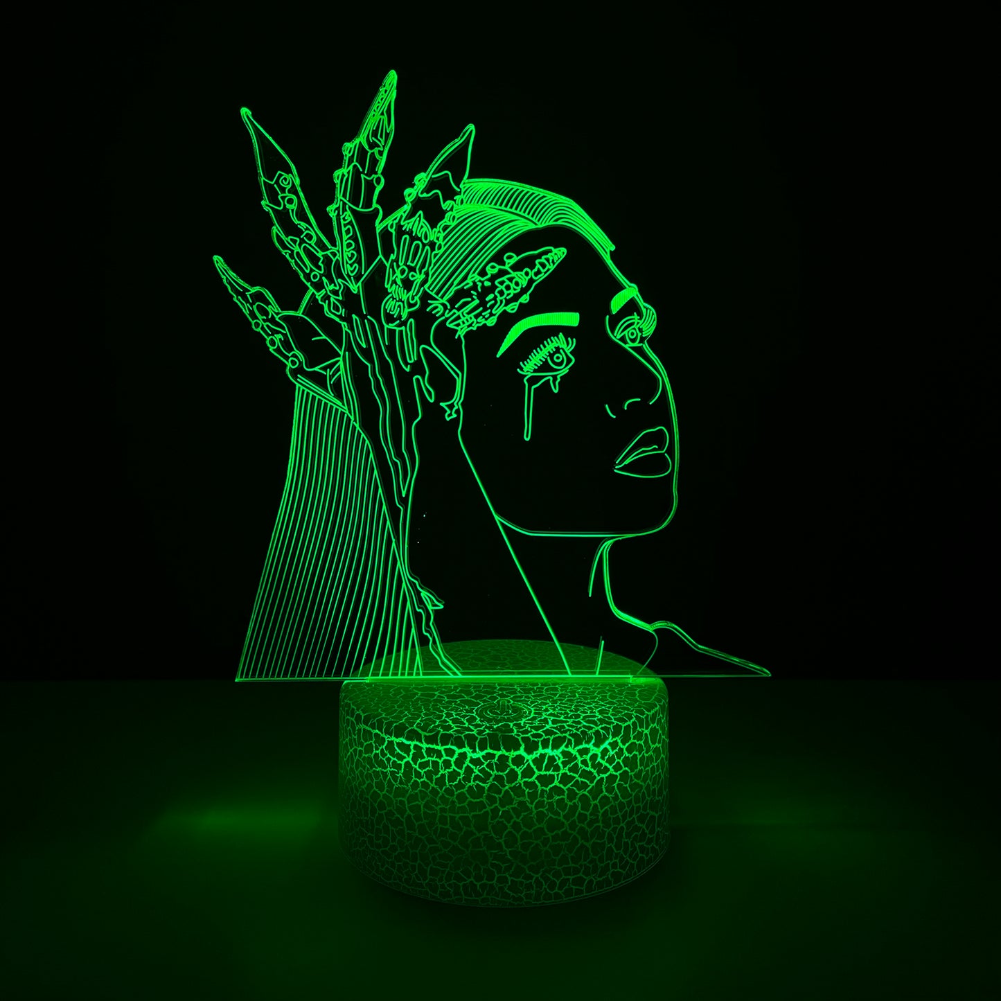 Eva Queen Fans Lampe Illusion 3D Lampe 7 Couleur Lampe Décoration Cadeau