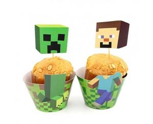 Minecraft Topper De Gateau Pour Les Enfants Anniversaire Cupcake Toppe Profitez De La Vie - gateau brawl star facile