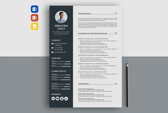 beau cv avec photo