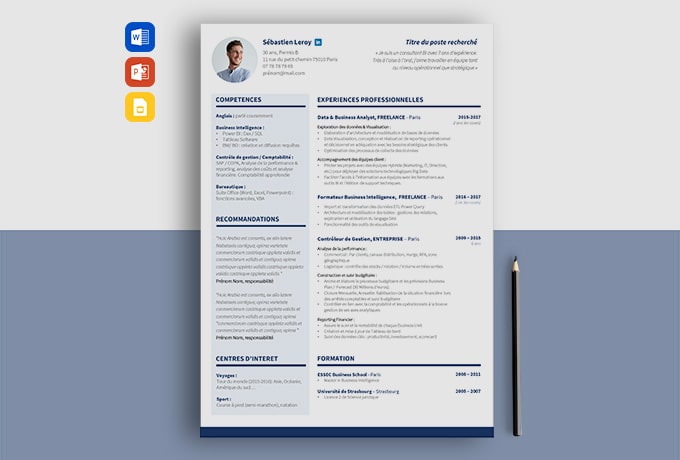 cv professionnel ppt