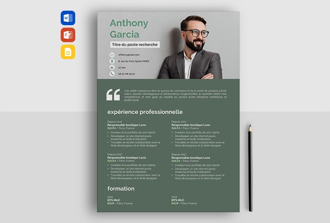 cv template ppt