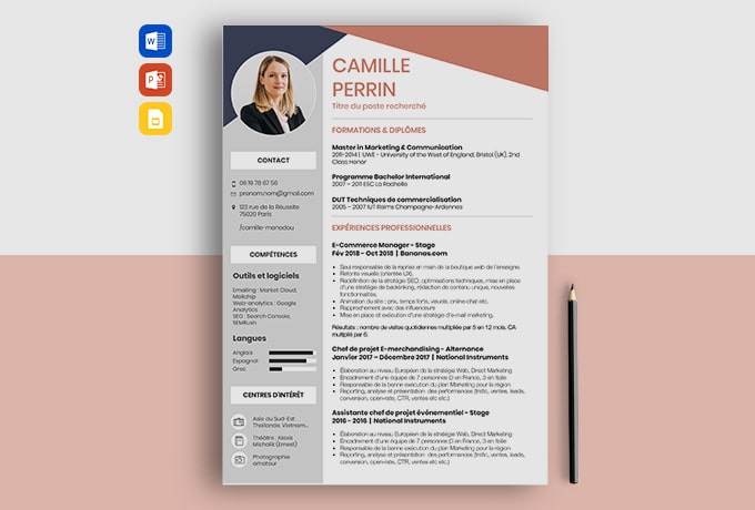 exemple de cv francais pdf