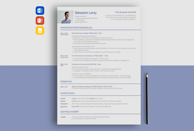 modèle de cv simple sur word