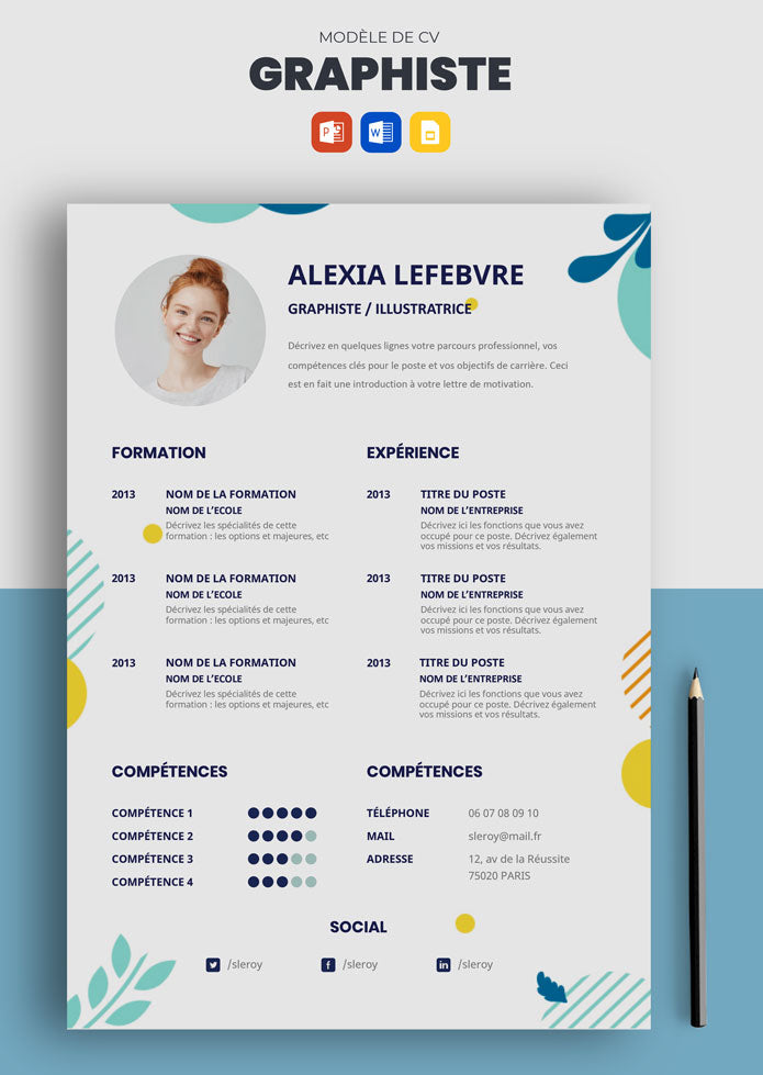 Exemple de CV Graphiste original (Télécharger)  CV Market