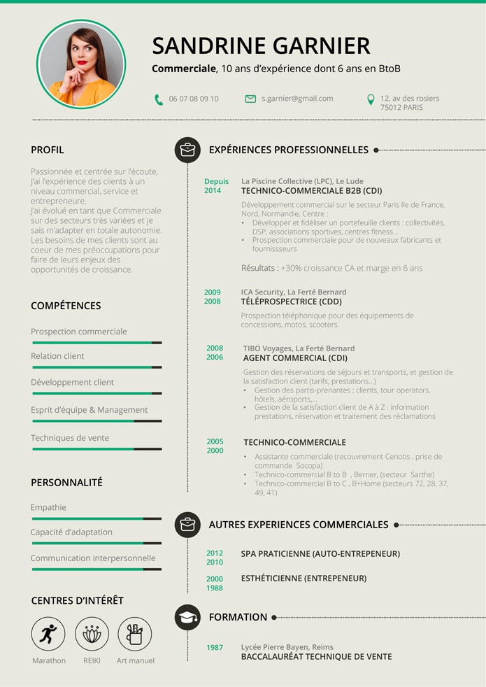 CV Commercial  exemples et modèles (Télécharger)  CV Market