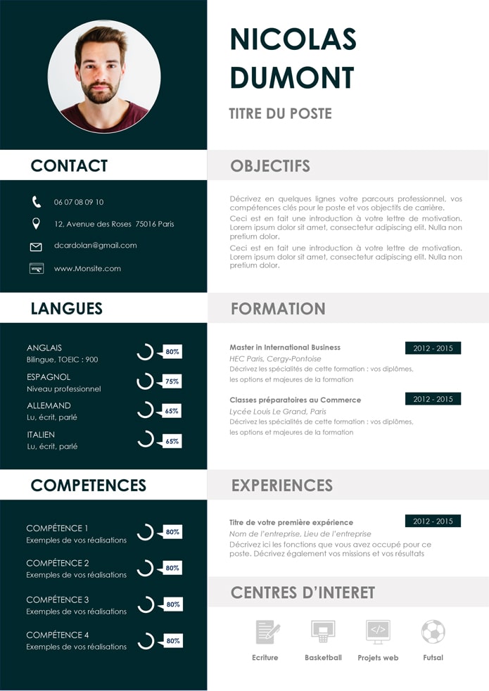 Modèle CV Etudiant Sans Expérience (Télécharger)  CV Market