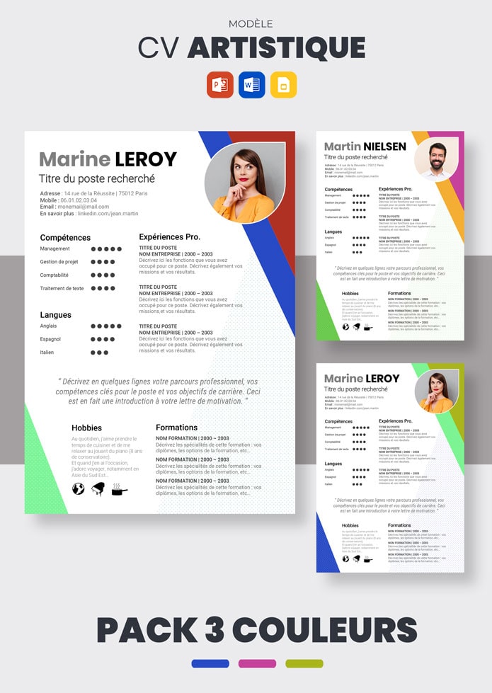 CV Artistique  Modèle de CV design (Télécharger)  CV Market