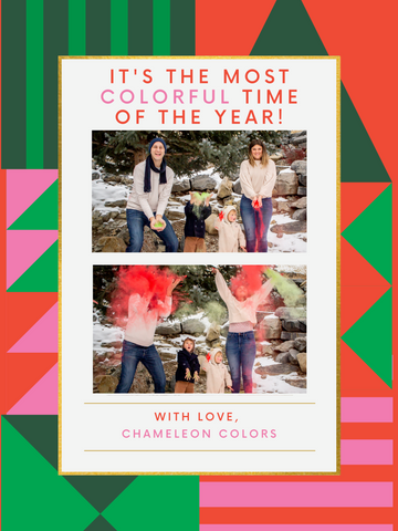 "It's the Most Colorful Time of the Year" Christmas Card Idea