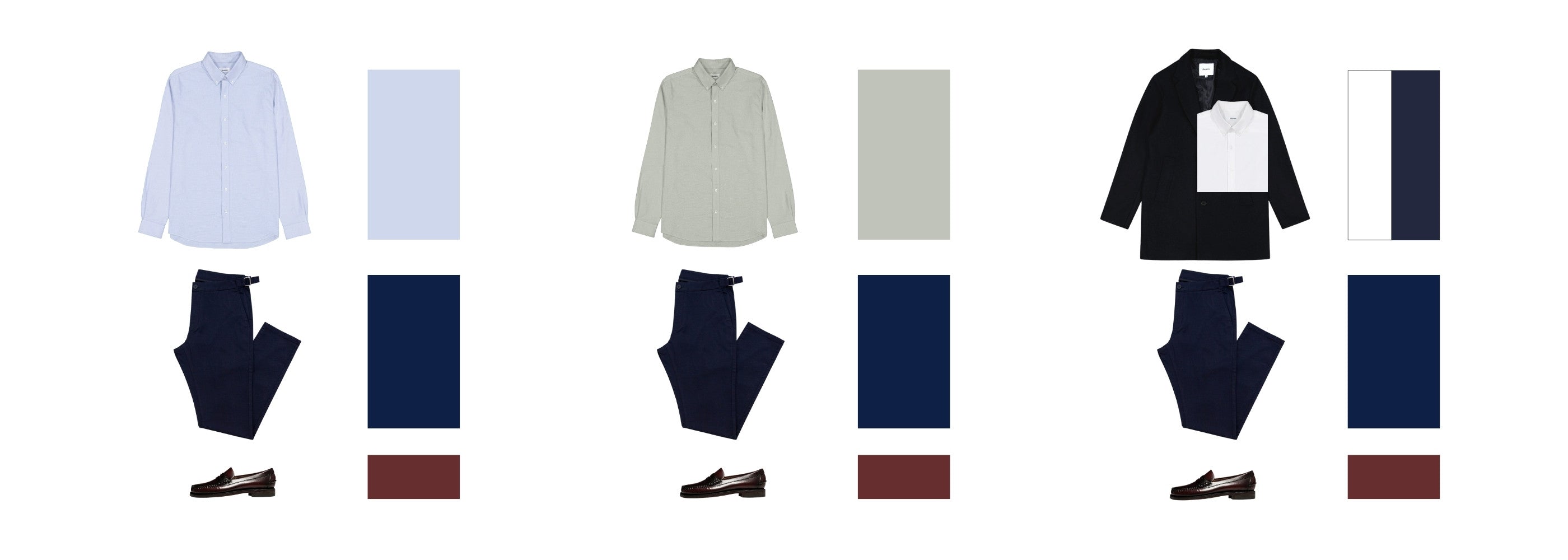 Foolproof Colour Combinations for Navy Chinos with Brown Loafers