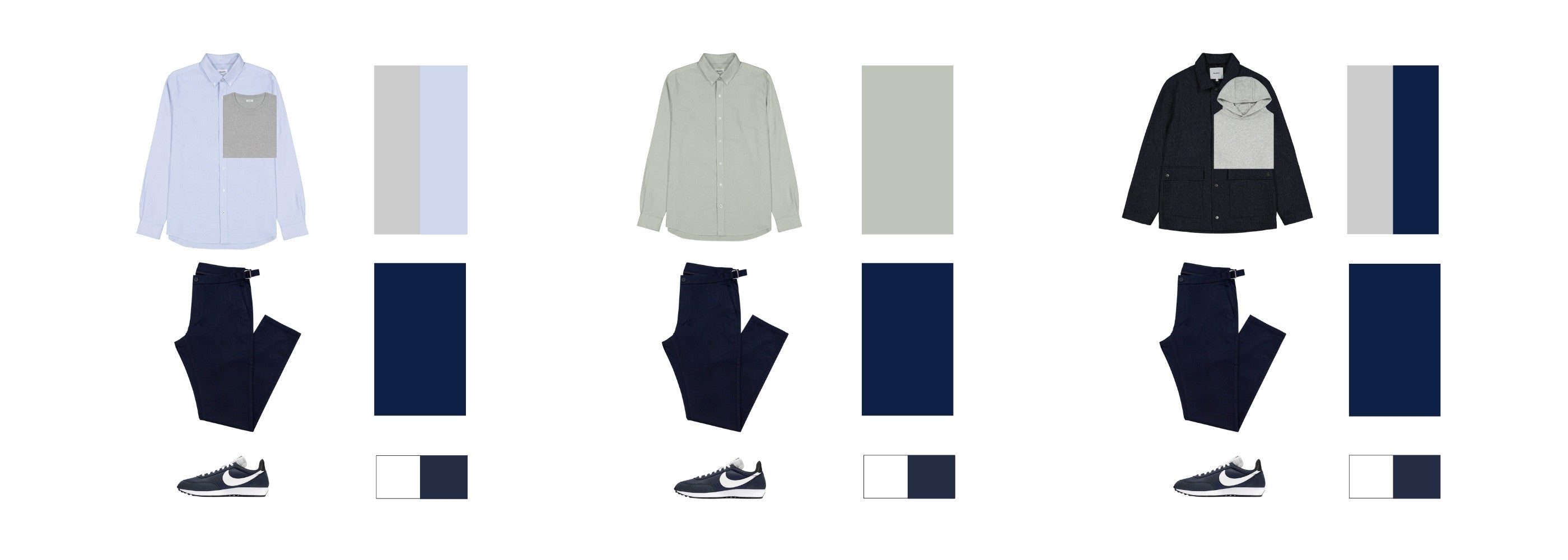 Foolproof Colour Combinations for Navy Chinos with Trainers