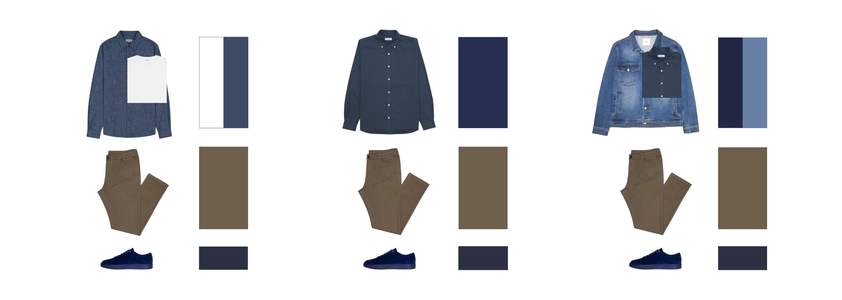 Foolproof Colour Combinations for Army Chinos with White/Navy Sneakers