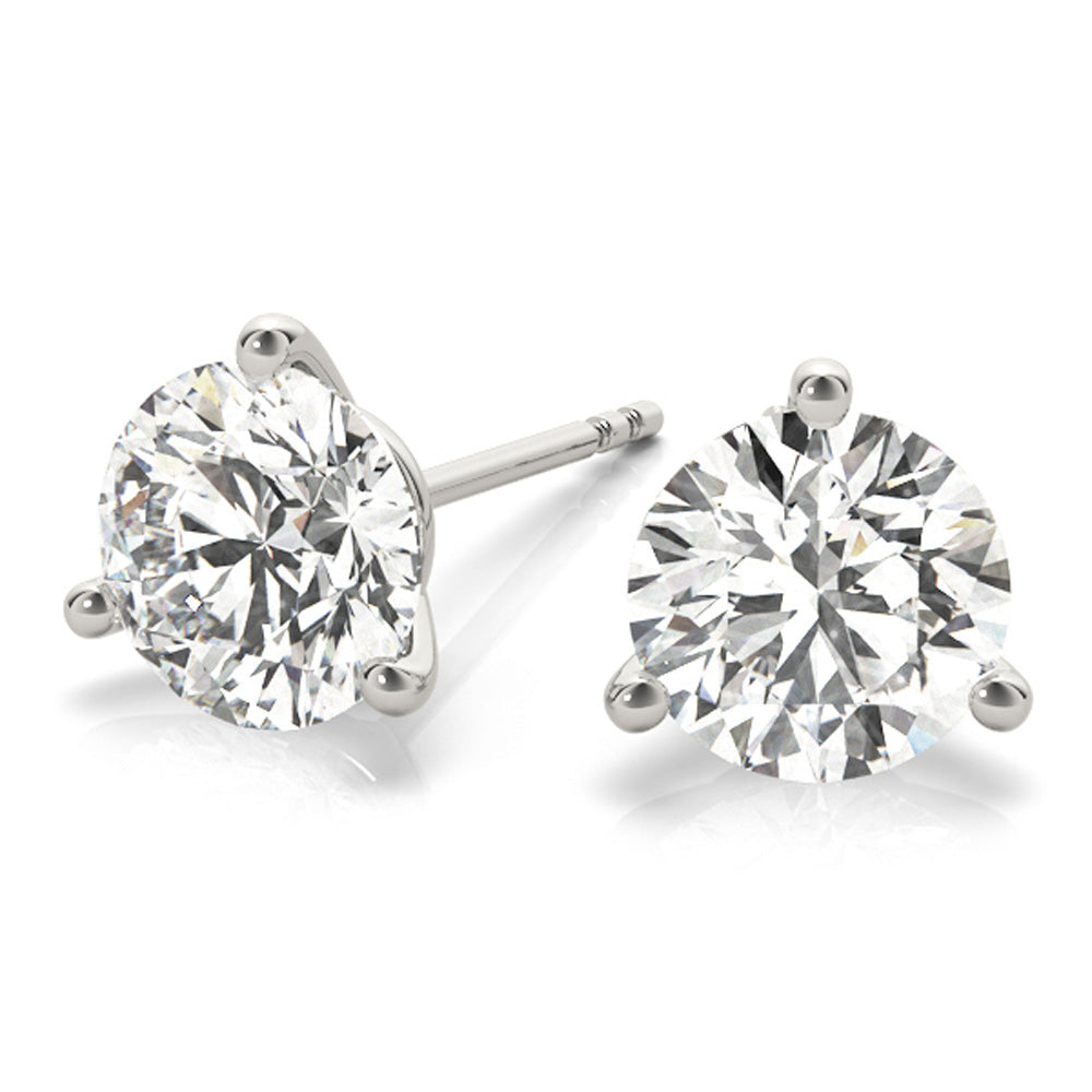 Signature Collection 14k White Gold Martini Set 3prong Diamond Stud  Earrings  015ctw Diamond Stud Earrings  E15W  Emerald Lady Jewelry