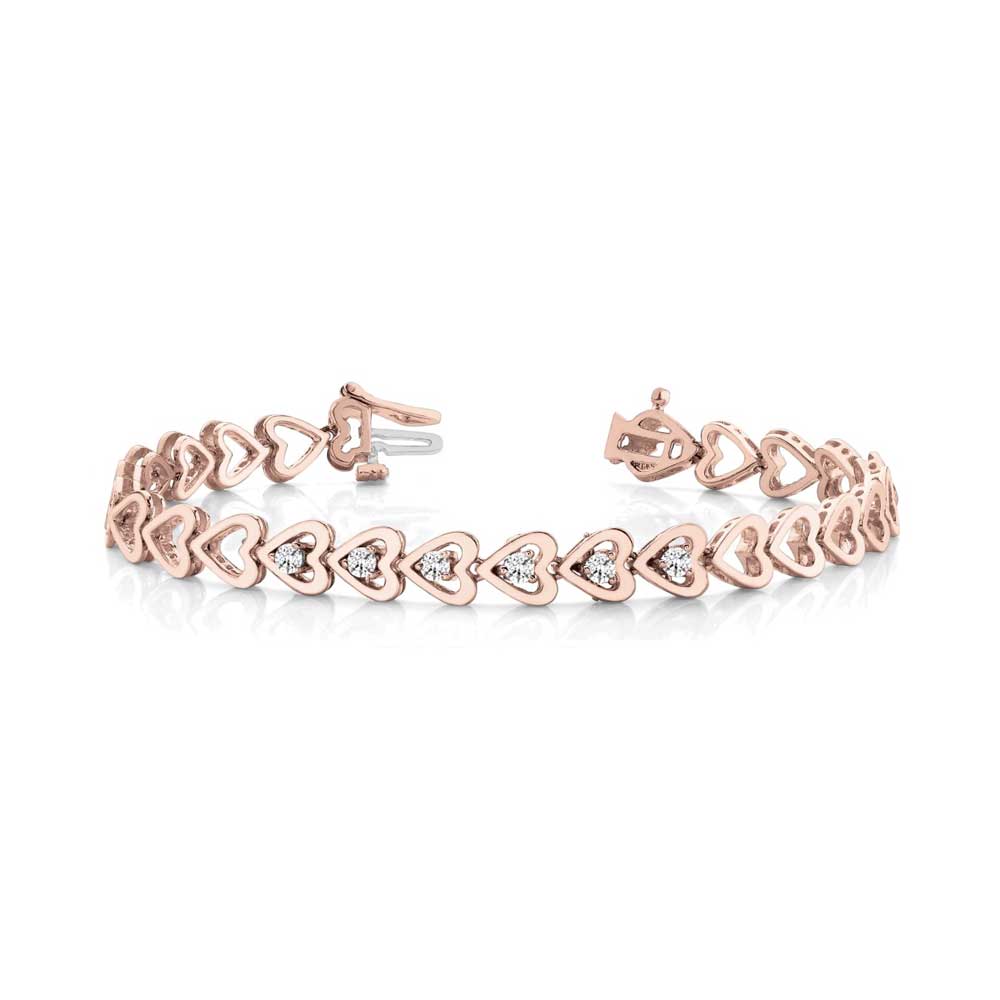 Sadie Flutter Hearts Rose Gold-Tone Stainless Steel Chain Bracelet -  JF03647791 - Fossil
