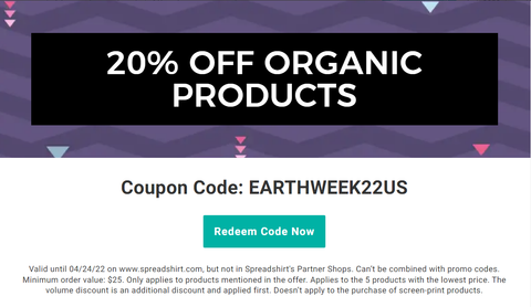 20% OFF ORGANIC PRODUCTS! Coupon Code: EARTHWEEK22US Valid until 04/24/2022