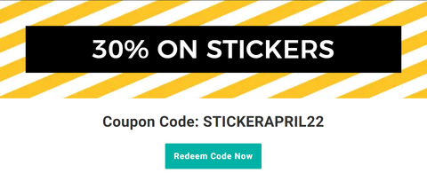 30% OFF ON STICKERS! Coupon Code: STICKERAPRIL22 Valid until 04/09/2022