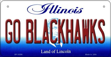 Go Blackhawks Illinois Novelty Metal Bicycle Plate BP-10295