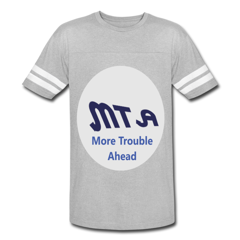New York City Subway train funny Logo parody Vintage Sport T-Shirt - heather gray/white