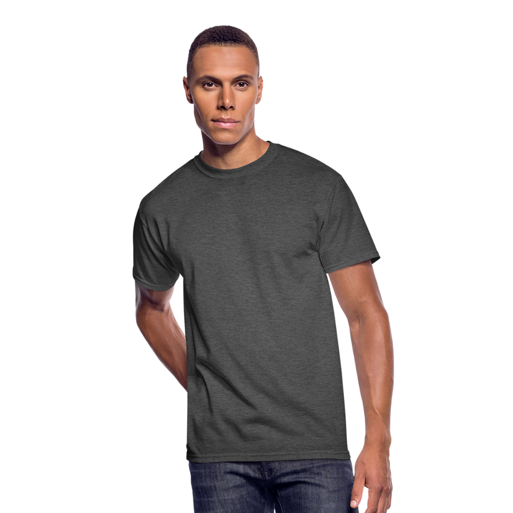Customizable Men’s 50/50 T-Shirt add your own photos, images, designs, quotes, texts and more - heather black