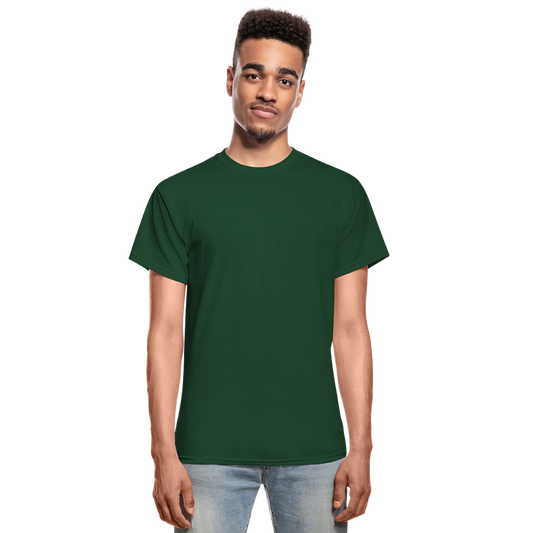 Customizable Gildan Ultra Cotton Adult T-Shirt add your own photos, images, designs, quotes, texts and more - forest green