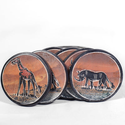 Rwandan Ceramic Coaster Set