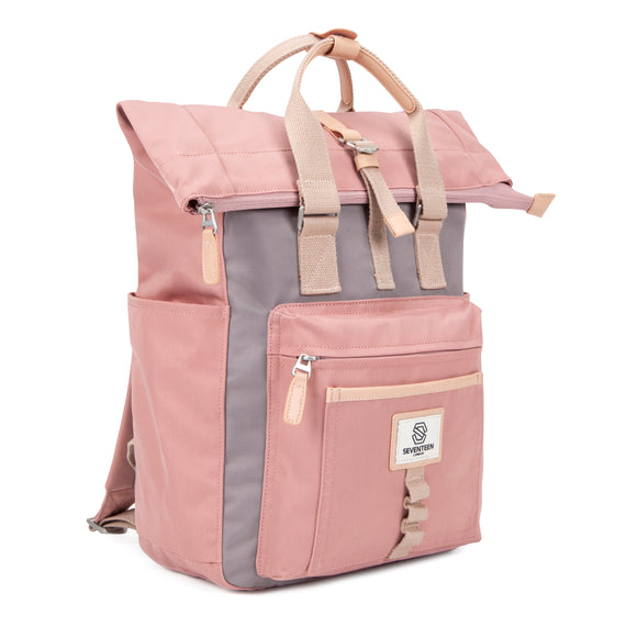 Canary Wharf Backpack - Pink with Grey