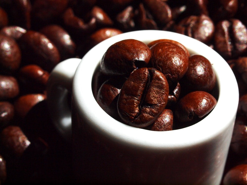 coffee beans in a cup