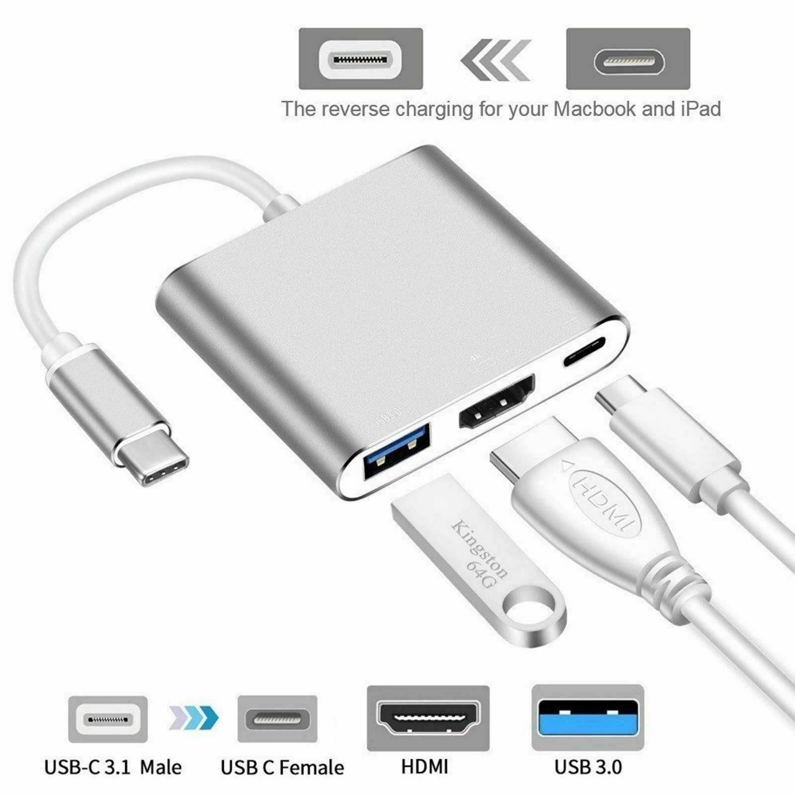 NEW USB Type C to HDMI HDTV TV Cable Adapter Converter For Macbook ...