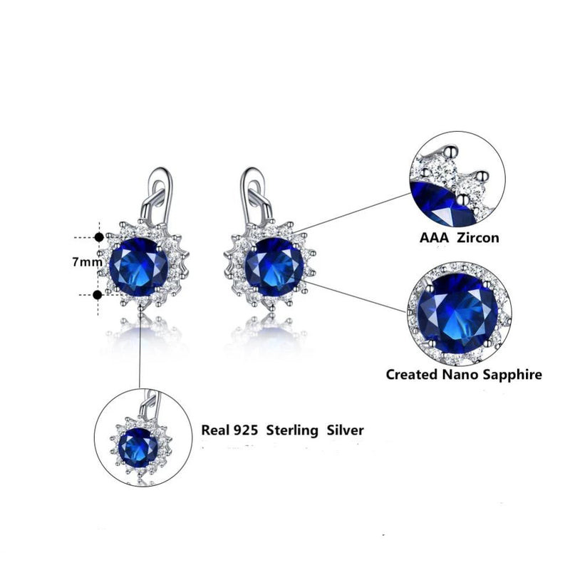 Luxe Blue Sapphire Stud Earrings – Crystsiva Charms