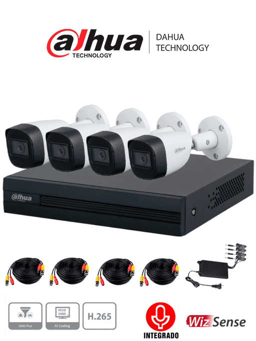 Kit Cámaras De Seguridad CCTV Meriva 1080p Full HD 4 Cámaras DVR