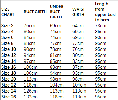 short women bridesmaid dresses size chart